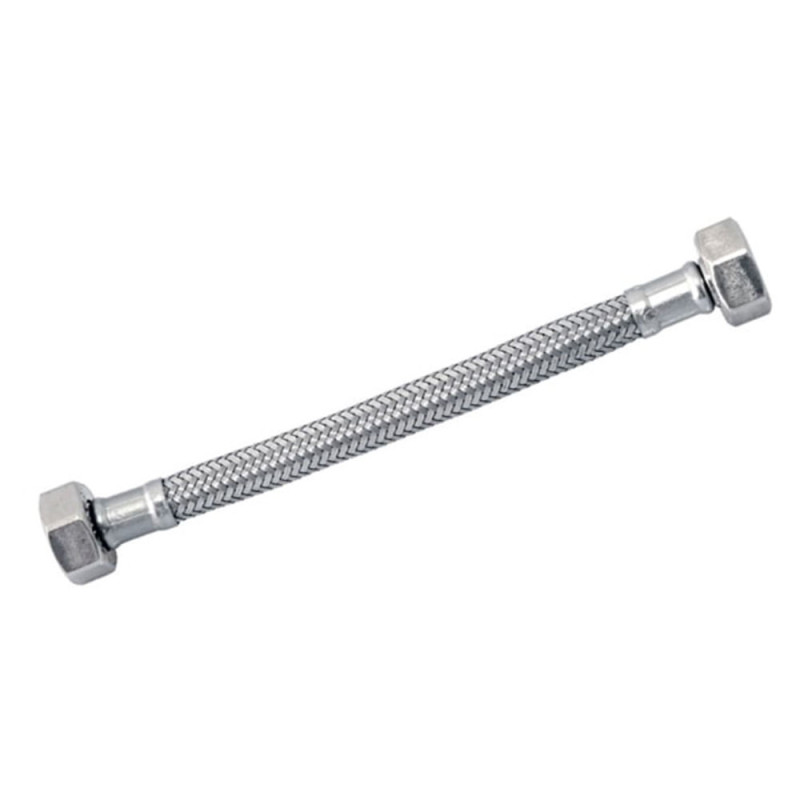 FLEXIBLE AGUA LAVAMANO/PLATO HI-HI 1/2"x1/2" 40CM