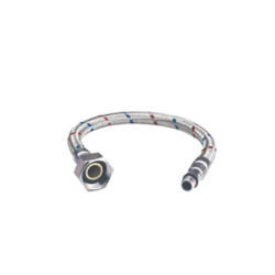 FLEXIBLE AGUA MONOMANDO HI-HE 1/2"XM10 AZUL/ROJO 35CM 12MM