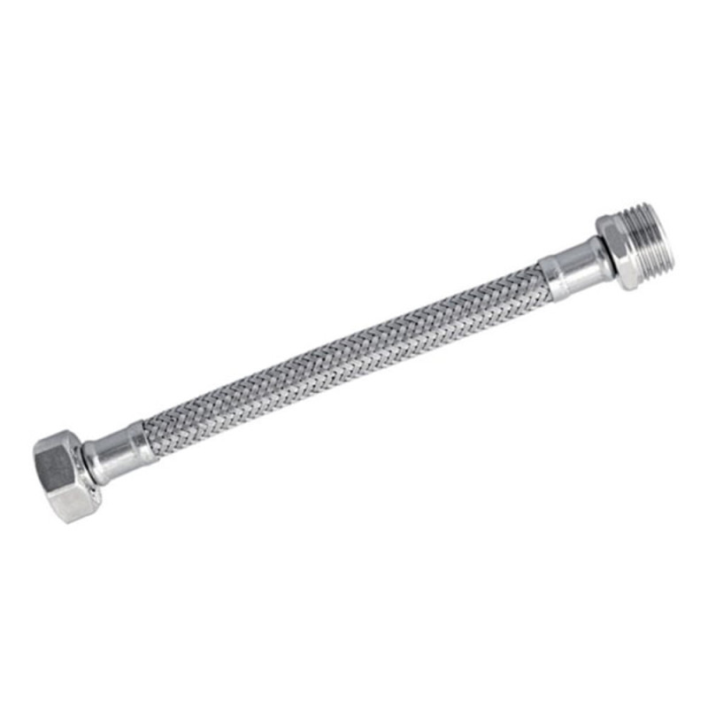FLEXIBLE AGUA LAVAMANO/PLATO HI-HE 1/2"x1/2" 100CM