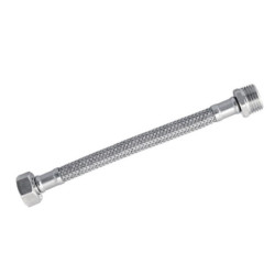 FLEXIBLE AGUA LAVAMANO/PLATO HI-HE 1/2"x1/2" 30CM