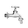 LLAVE LAVADORA CROM 1/2" X 3/4" CON FLANGE Y UNION MANGUERA