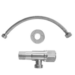 LLAVE ANGULAR HE1/2" AC. INOX + FLEXIBLE HI15/16" 30CM