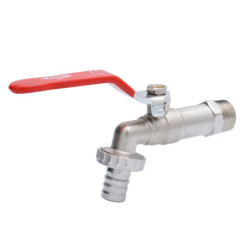 LLAVE JARDIN BOLA 1/2" X 3/4" ROJA C/UNION MANGUERA