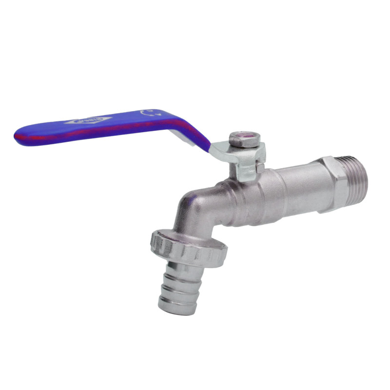 LLAVE JARDIN BOLA 1/2" X 3/4" AZUL C/UNION MANGUERA