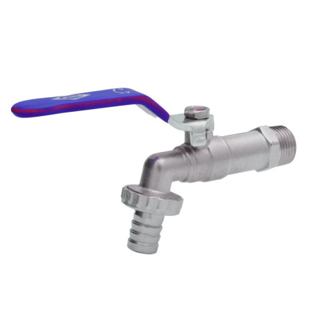 LLAVE JARDIN BOLA 1/2" X 3/4" AZUL C/UNION MANGUERA