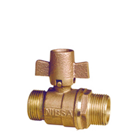 LLAVE PASO BOLA BRONCE HE-HE 1.1/4" CON MANILLA