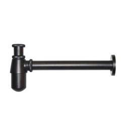 SIFÓN LAVAMANOS NEGRO MATE 1.1/4 CON SALIDA RECTA