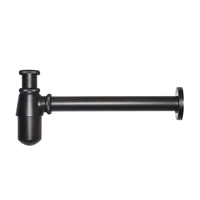 SIFÓN LAVAMANOS NEGRO MATE 1.1/4 CON SALIDA RECTA